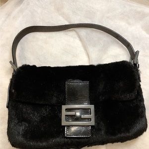 Fendi All Balck Fur bag
